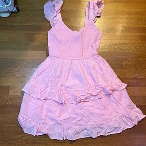 women summer dress causal boho style. super flowy! pink color